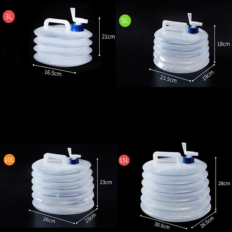 Складной мешок для воды из полиэтилена, выдвижное ведро, складной мешок для воды на открытом воздухе, портативный бак для воды для вождения, контейнер для крана, автомобиля, кемпинга