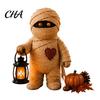Atmospheric Window Displays Wooden Halloween Figurine with Lantern, Pumpkin Scarecrow Skeleton Mummy Ghost Witch Desktop Decorative Statues