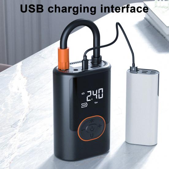 Tire Inflator Portable Air Compressor 150PSI 4000mAh Battery Smart One-Click Pump for Car Motorcycle Bicycle Pressure Gauge LED Light