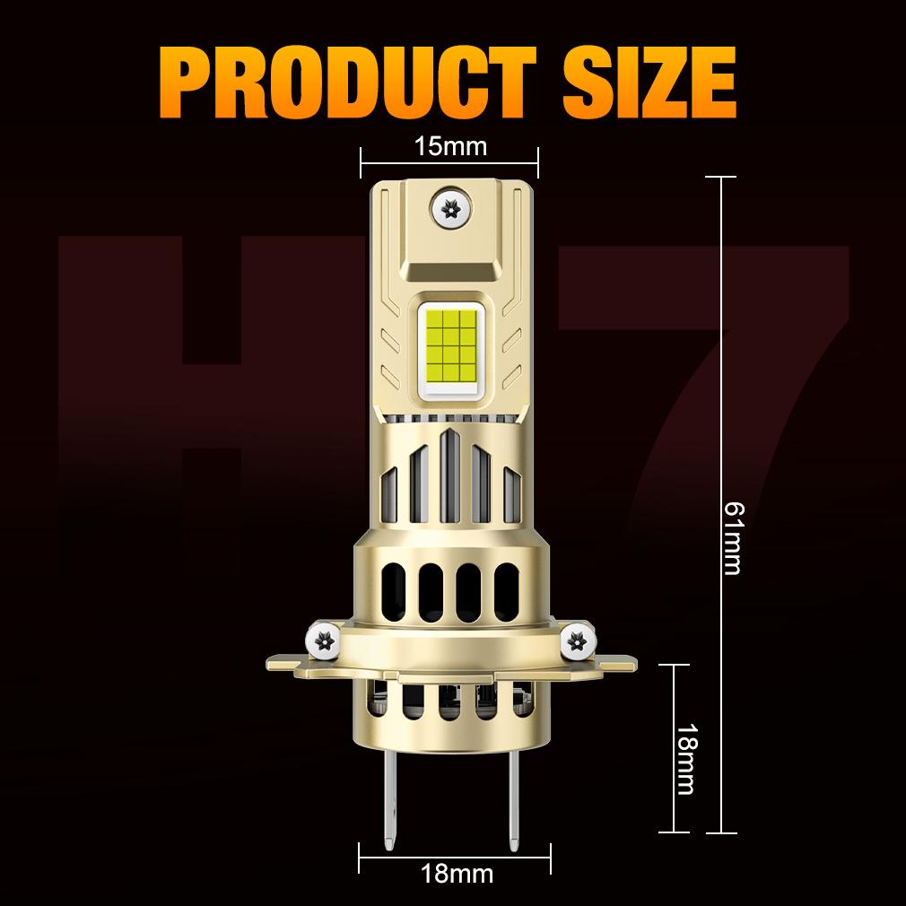 2 шт. 32000 лм H7 светодиодные лампы для фар 60 Вт мощные светодиодные H7 турбо с вентилятором лампа для головы 24 ядра CSP 1:1 фара для мини-автомобиля 12 В 6000 К, белая