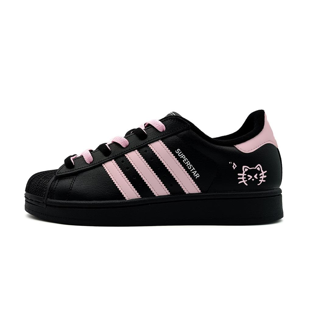 Adidas Originals Superstar 2 Low top Skateboard Shoes Women's Black Pink JI0079( team927-)