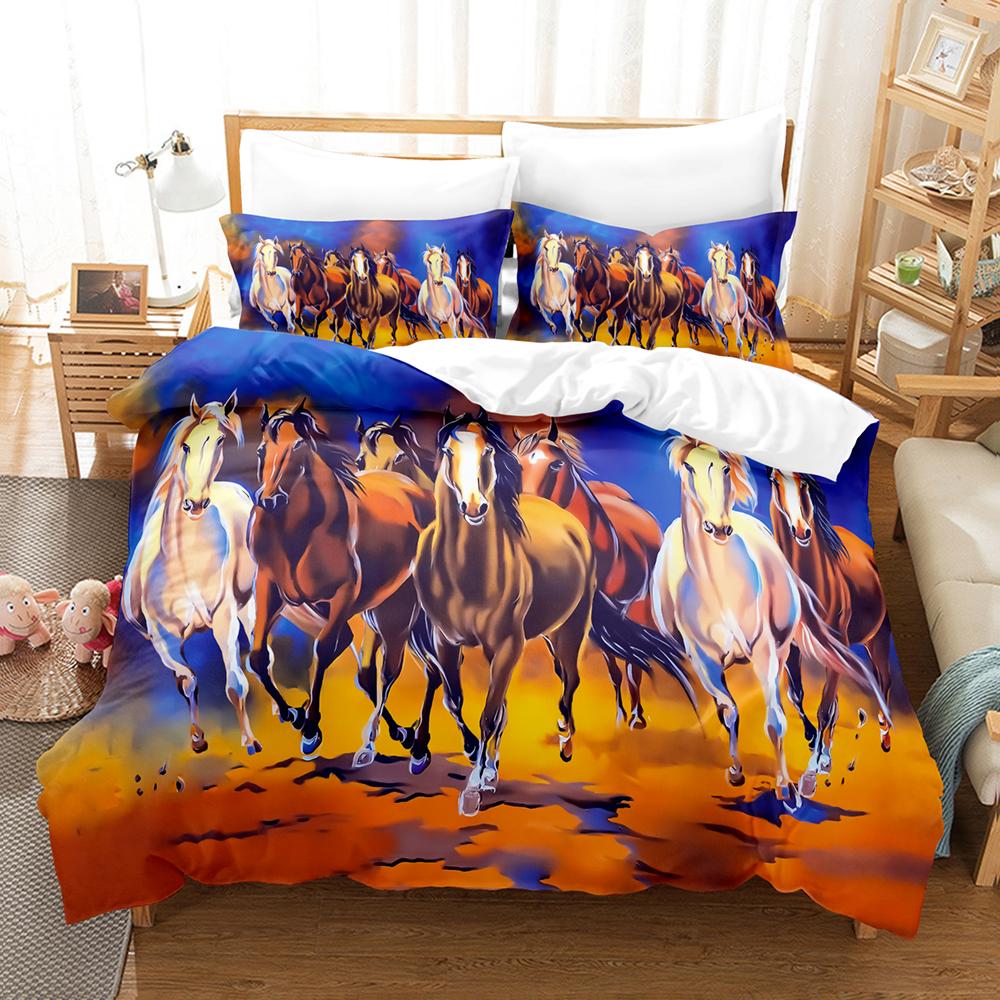 3D The Horse Постельное белье Пододеяльник Комплект с наволочкой Твин Полный Queen King Постельное белье Постельное белье