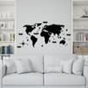 2D Decorative Wooden World Map Wall Decoration for Home Office Living Room Black World Map Wall Decoration and Accessory