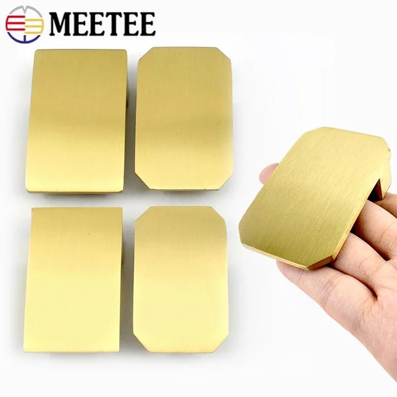 Meetee 35/40 мм Латунная Пряжка для Ремень Пояс Гладкий Хвост Зажим Застежка Замена Головки Ремень DIY Швейная Фурнитура Аксессуары