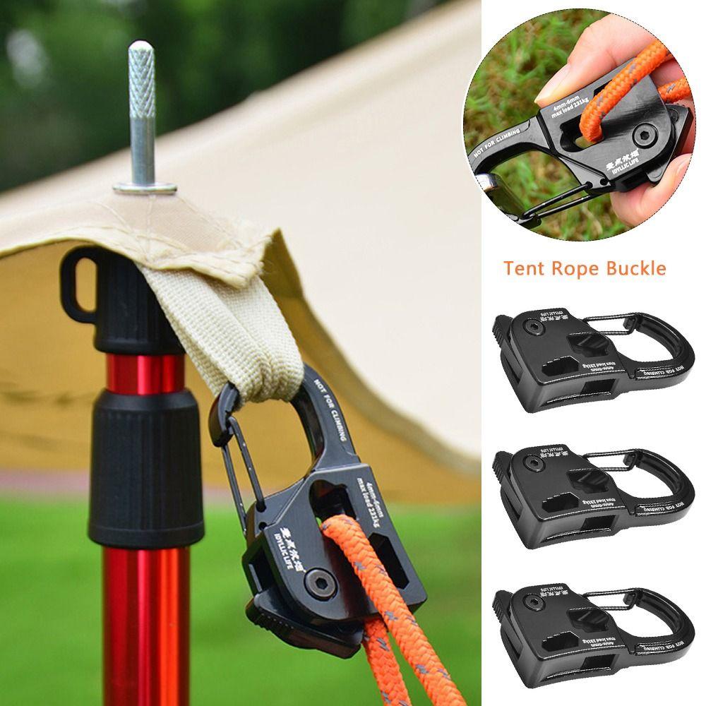 Aluminum Alloy Tent Rope Buckle 5m Rope Wind Rope Hanger Quickdraw Tent Accessories Outdoor Tool