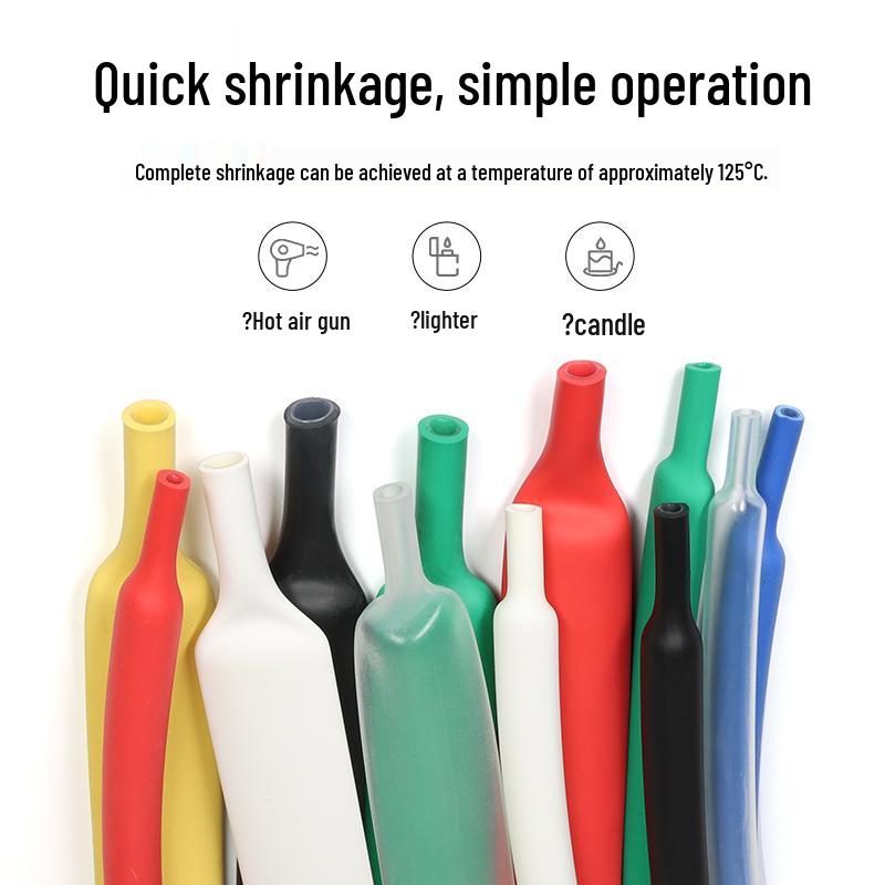 4x Adhesive Heat Shrink Tubing - Waterproof Double-Wall, Thickened Sleeve for Cables (1 Meter)