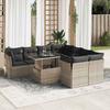 VidaXL Garden Lounge Set 9 Pcs with Grey Cushions Wicker 3326131