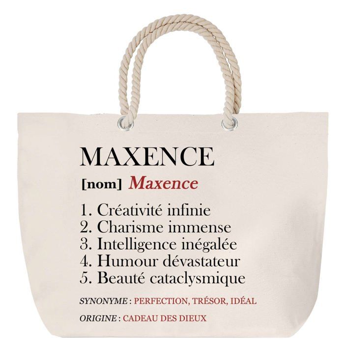 Sac de plage - PLANETEE - Maxence - Anse corde - Grand format - Personnalisable (message)