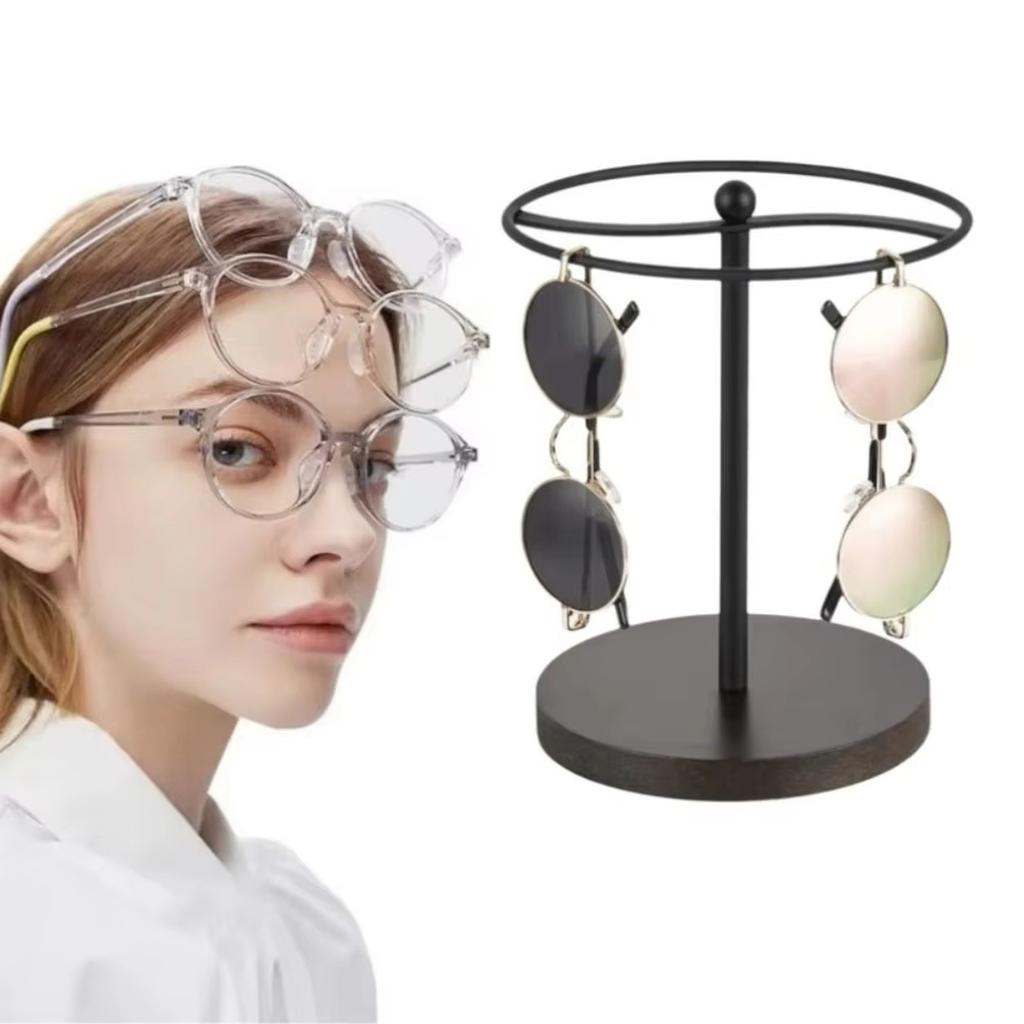 Golden Fashion Glasses Display Stand - 3-Tier No Assembly Required Circular Holder for Retail Stores