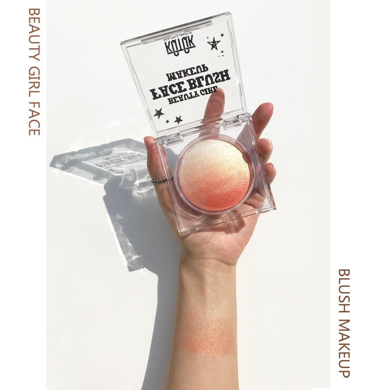 KQTQK Kuku Han Society Палетка румян и хайлайтера Всё-в-одном: Запеченное яйцо с нюдовым градиентом для натурального макияжа и теней двойного назначения.