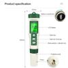 PXNBMB 10 In 1 Chlorine Meter Pen Water Quality Detector PH H2 ORP TEMP CL2 Tester Meter for Spa Swimming Pools Chlorine Monitor