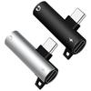 2-в-1 USB Type-C звуковой конвертер с 3,5-мм разъемами, одновременная зарядка, угловой алюминиевый адаптер для мобильных устройств