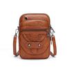 Vintage Soft Leather Crossbody Bags Rivet PU Women Messenger Shoulder Bag Small Female Handbags Phone Purses Black and Brown
