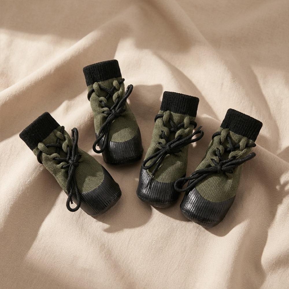 4PCS Adjustable Straps Dog Paw Protection Waterproof Elastic Dog Booties All Seasons