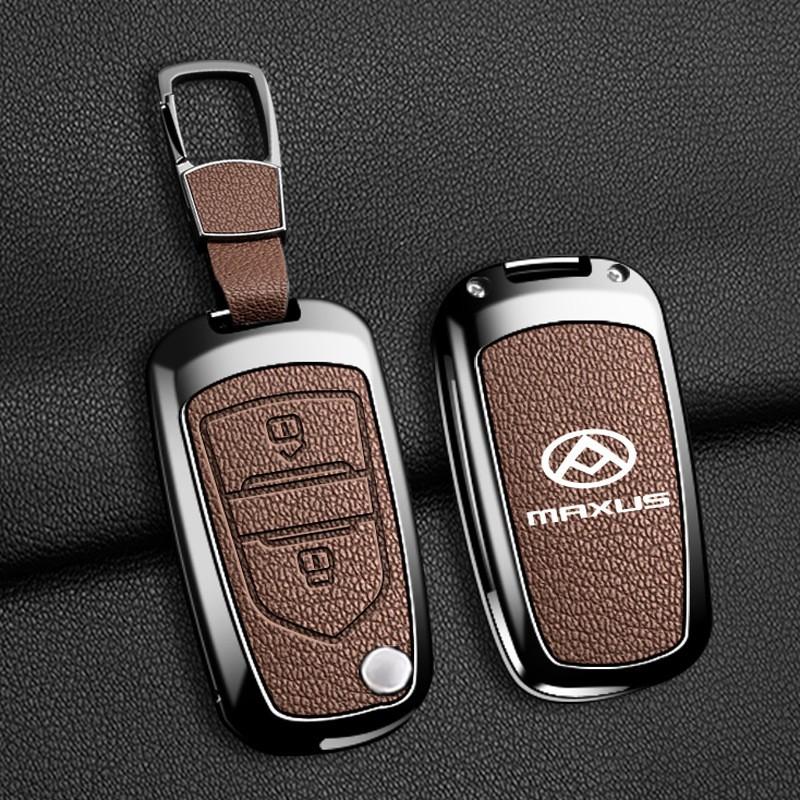 Metal Key Cover Maxus V80 G10 Car Keys Zinc Alloy Shell Foldable Case Mens Premium Leather Holder