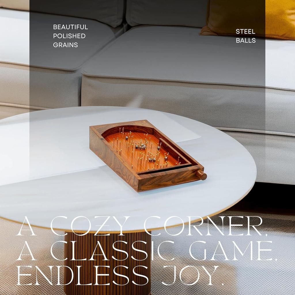 Bagatelle Traditional Wooden Crafted Tabletop Pinball Game | Exclusive Kid's Toys Decor & Gifts (Large)