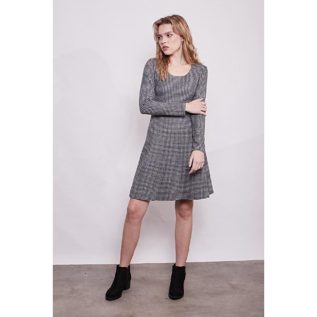 Зимняя юбка с рисунком, платье из гибкой ткани Kilos из шерсти, черная диагональ