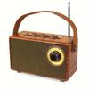 Винтажная беспроводная Bluetooth-колонка, FM-радио с глубоким басом, портативная для спальни/офиса, поддерживает TF-карты и AUX-кабель
