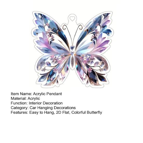 Красочные бабочки Акриловый кулон переливающийся 2D бабочка украшение подвесной орнамент для зеркала заднего вида автомобиля Декор для окна дома