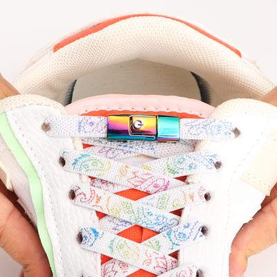 № 8. Красочные шнурки с застежкой без завязок. Эластичные шнурки с цветком кешью. Спортивные детские и взрослые теннисные туфли на плоской подошве толщиной 8 мм. Шнурки без завязок.