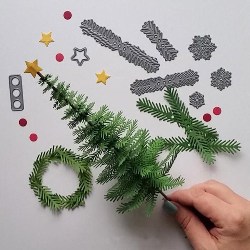 Christmas Tree Metal Die Cutting Dies Scrapbooking Embossing Folder Suit for Cutting Machine Diy Pap