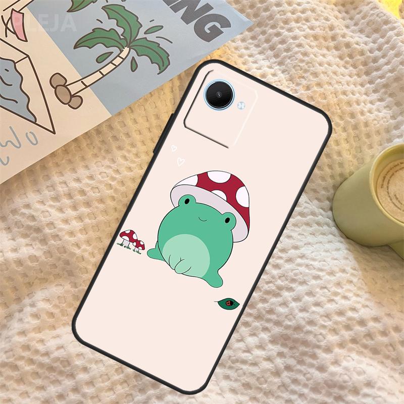 Милый Чехол Лягушка Гриб Для Realme C71 C75 C61 C53 C55 C33 C63 C51 C65 C67 11 12 13 14 Pro Plus GT6 GT7 15 Pro