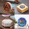 Table Placemat Holder with 6 Slot Coaster Storage Rack for Coffee Bar Home Dining Organization