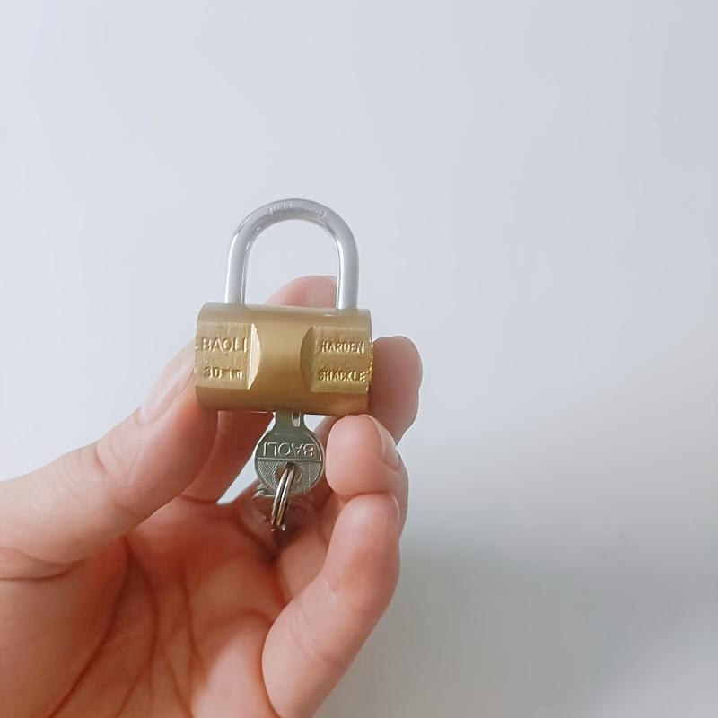 30mm/1.18 Inch Small Straight Shank Padlock with 3 Keys, Hardened Cut-Resistant Shackle for Cabinets, Drawers, Toolboxes and Lockers