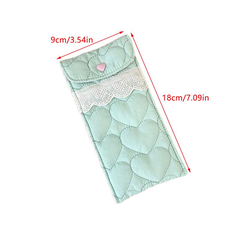 Однотонный чехол для очков в стиле Ins, кошелек для монет, чехол для хранения солнцезащитных очков, стеганый, с любовью, защита от царапин, портативная сумка для губной помады