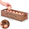 Open-Top Lid Wood Egg Case Large Capacity Egg Display Crates  Kitchen Organizer