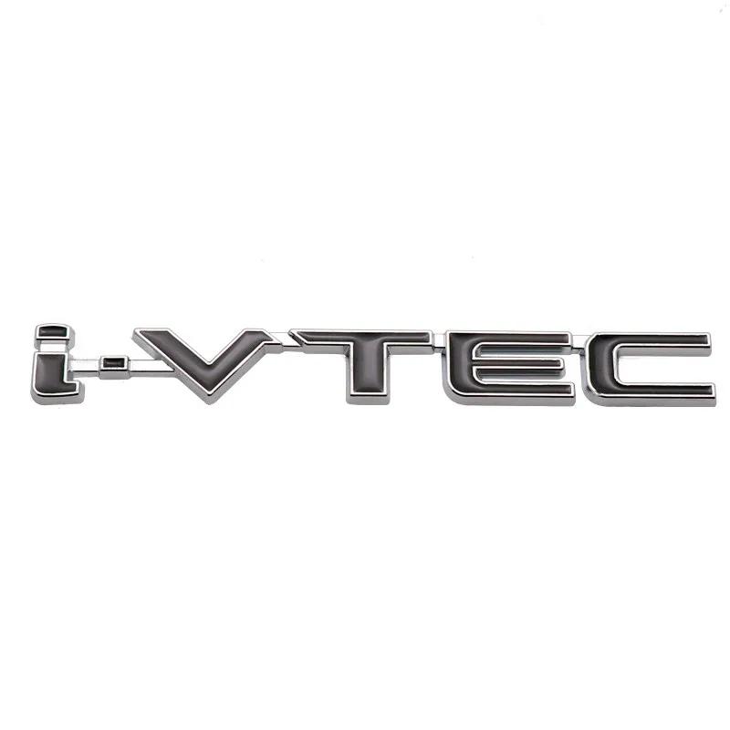 zfjhn2 3D Chrome Metal Car Letters Rear Trunk Badge Emblem IVTEC Logo I VTEC Sticker For Honda City Civic Accord Jazz CRV Accessories