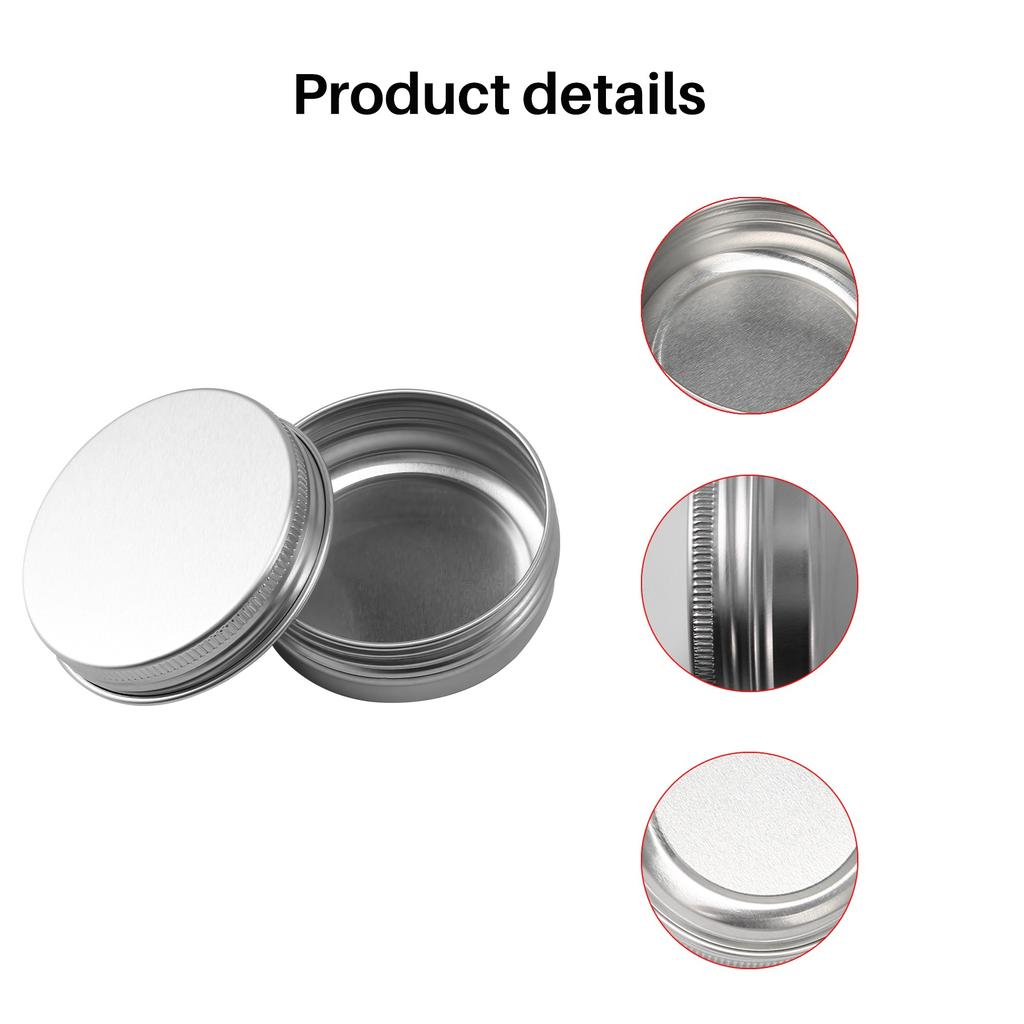 BHBL 30ml Silver Small Aluminum Round Lip Balm Storage Jar Containers with Screw Cap for Lip Balm, Cosmetic, Candles or Tea(Pack