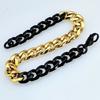 New 316L stainless steel black and gold dual Hip hop bracelet anklet