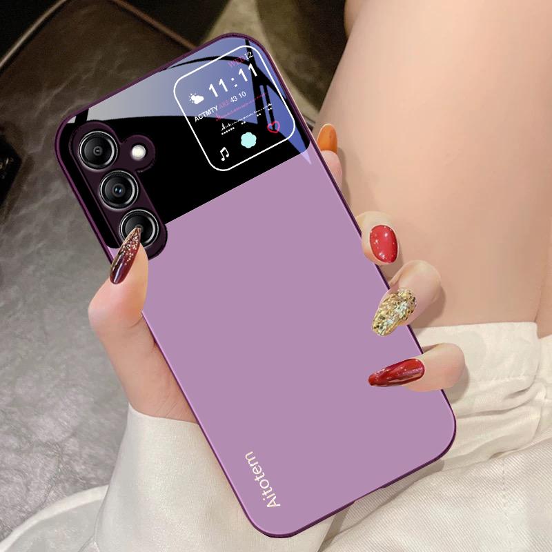 Стеклянный чехол для телефона Samsung Galaxy A14 4G 20 30 52 20S 21S 22 A25 32 33 34 42 50 51 53 54 70 71 72 73 5G Жидкий Большое Окно