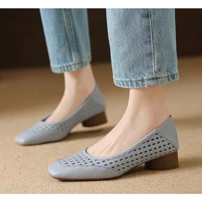 Модный дизайн темпераментные туфли на высоком каблуке с вырезами женские летние кожаные туфли с квадратным носком и мелким вырезом женские zapatos mujer