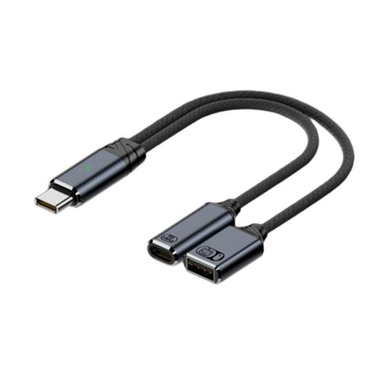 Кабель-адаптер USB-C OTG для зарядки и передачи данных 2 в 1, 100 Вт PD Type C в USB 2.0, быстрая зарядка и передача данных со скоростью 5 Гбит/с, нейлоновая оплетка, защита от перенапряжения
