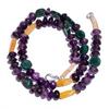 Natural Amethyst Mutli Aventurine Gemstone Smooth Beads Necklace 17" UB-4380 UB-4380