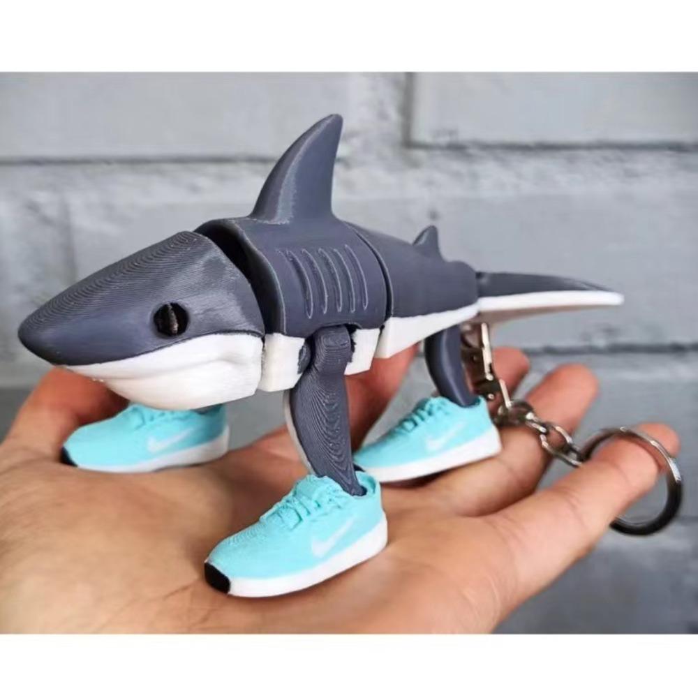 Tralalero Tralala Shark Figure Toy Tung Tung Sahur Keychain Bombardiro Crocodilo Tralalerotralala 3D Printed Shark Meme Toy с обувью