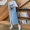Spring Summer Denim Overall Dress Women Sleeveless Jeans Dresses Fashion Female Solid Slip Casual Loose Spaghetti Strap Dresses