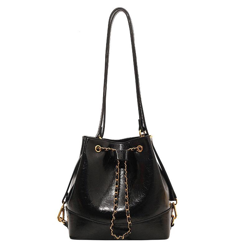 Весенне-летняя повседневная текстурная сумка-рюкзак большой вместимости, женский новый ретро дорожный рюкзак, одноплечевая сумка-ведро