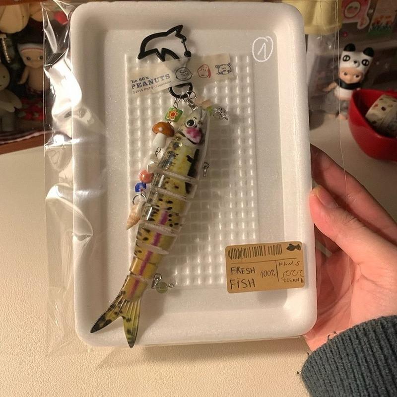 1 шт. Прекрасное украшение Искусственная приманка для рыбы Свимбейт Подвеска-брелок для мобильного телефона для мужчин и женщин Ручная работа Рыба Брелок