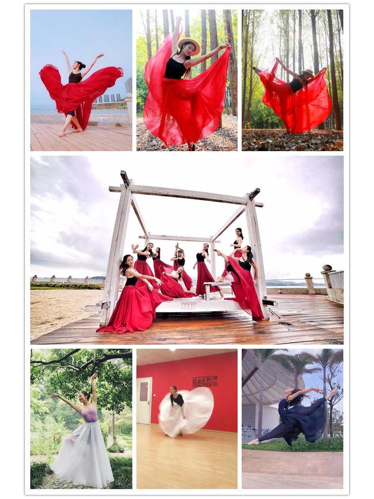 Агент 720° Алый Синьцзянский танцевальный шифоновый платок