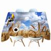 Thicken Cotton Tablecloth Wheat Landscape Under The Sun Pattern Rectangular Round Table Cloth For Wedding Picnic Party