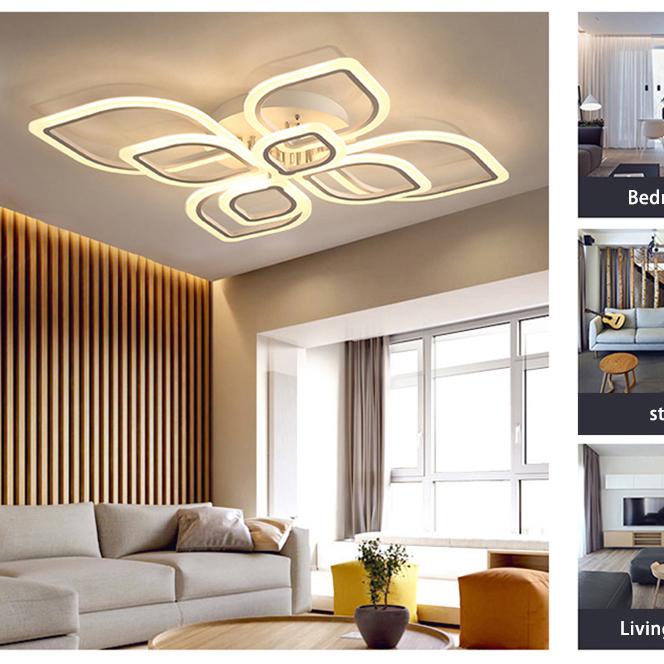 Современные люстры, светодиодные простые цветочные узоры для спальни, столовой, акриловый потолочный светильник, домашние светильники