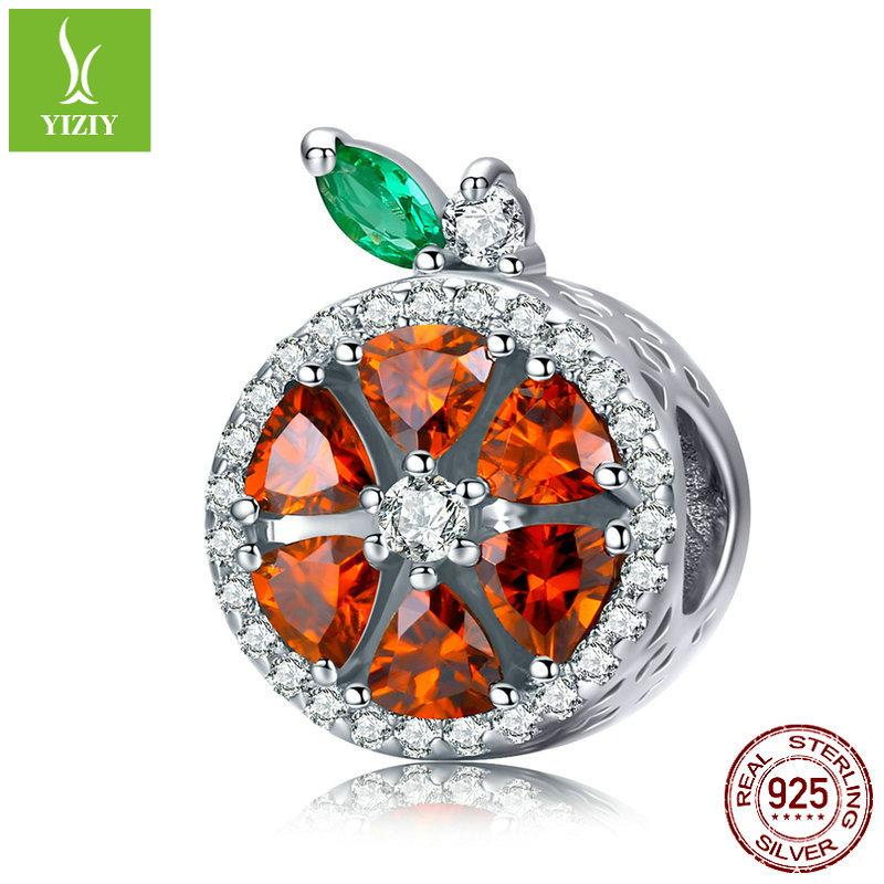 S925 Серебро Коллекция Разноцветных Фруктовых Бусин, Летний Ананас Лимон Сделай Сам Браслет Бисером Аксессуары