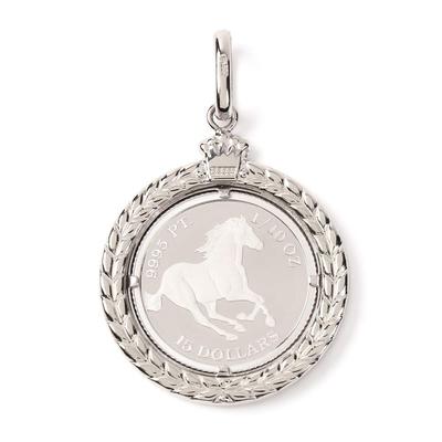 Товары Платиновый кулон Top Horse Монета Elizabeth Design Frame [Happy Shop] 1/10 унции