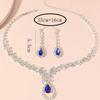 Wedding Bridal Accessories Full Diamond Necklace Earrings Set Women'S Fashion Popular Diamond Droplet Earrings