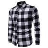 Spring and Autumn New Men's Casual Long-sleeved Plaid Shirt