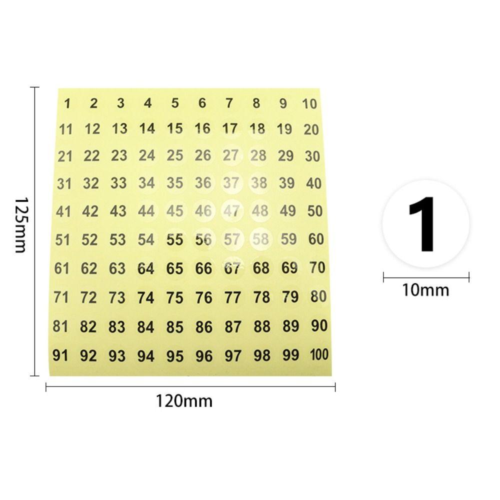 100Sheets 1-100 Labels Number Stickers Nail Polish Color Sorting Stickers Lipstick Color