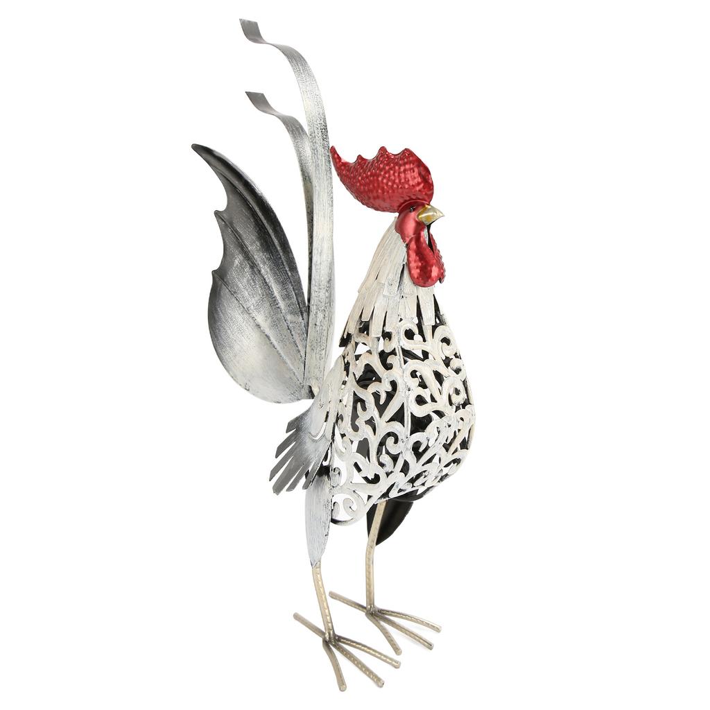 Rooster Sculpture Carved Decorative Rooster Statue Durable Iron Rooster Ornament for Birthday